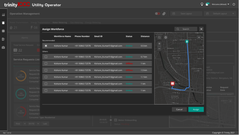 IoT Ops and alarm screen user interface